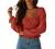 CNJFJ Women's Sexy Frill Smock Crop Top Retro Square Neck Long Sleeve Shirred Blouse Tops